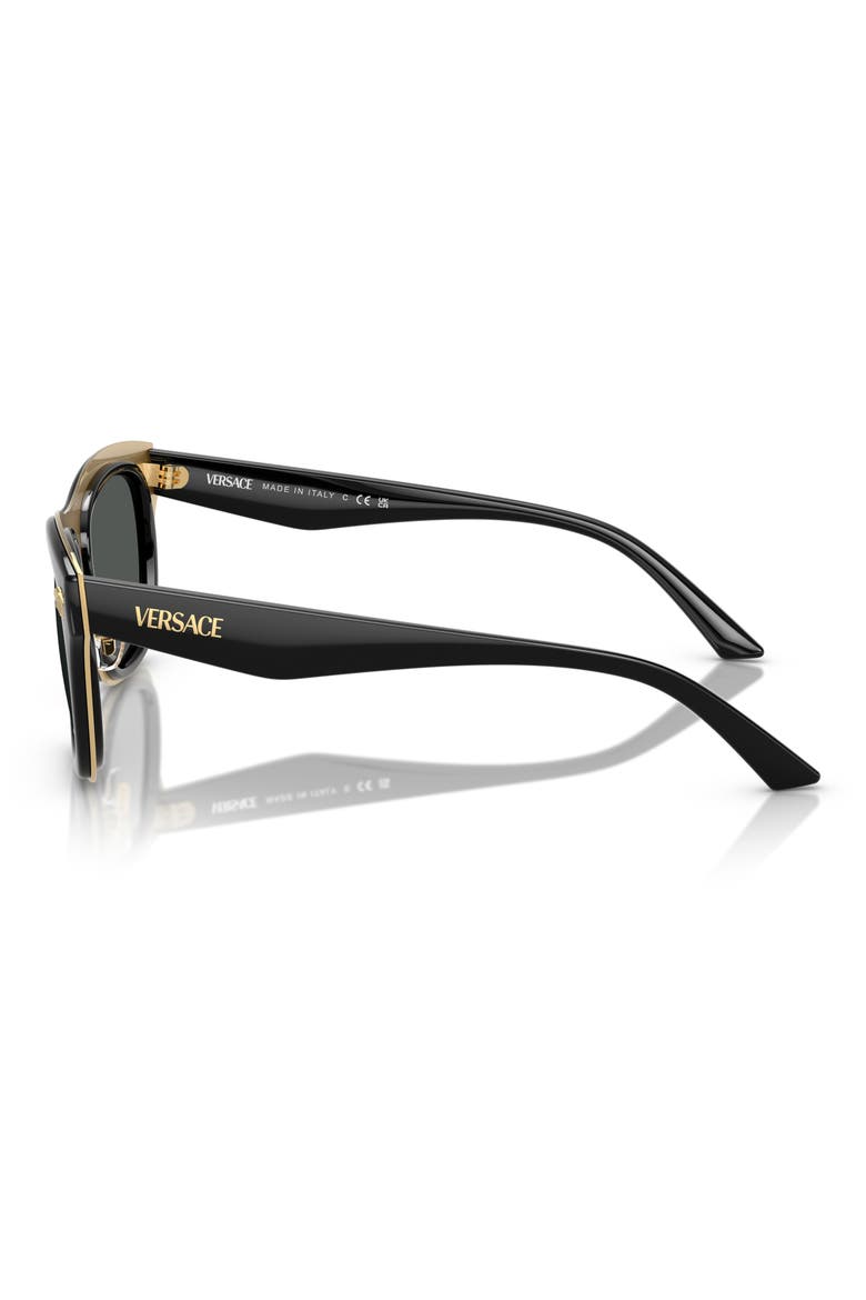 53mm Rectangular Sunglasses, Alternate, color, BLACK