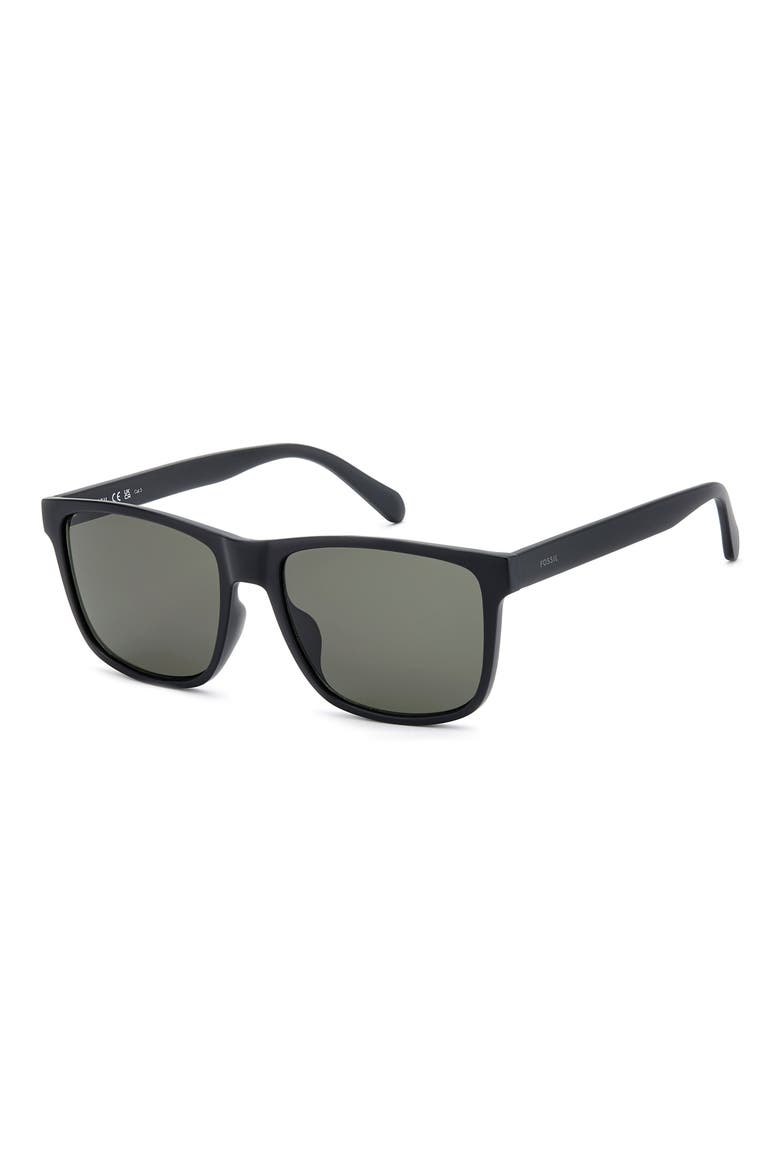 FOS 3187/G/S 57mm Rectangular Sunglasses, Alternate, color, MATTE BLACK/ BROWN