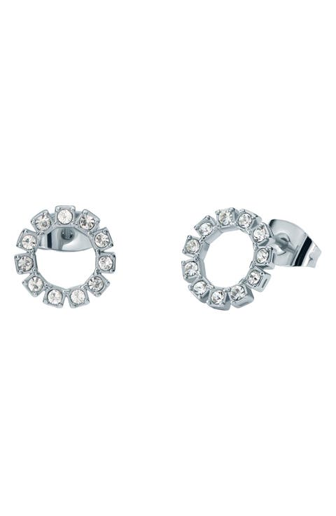Haliana Halo Crystal Stud Earrings