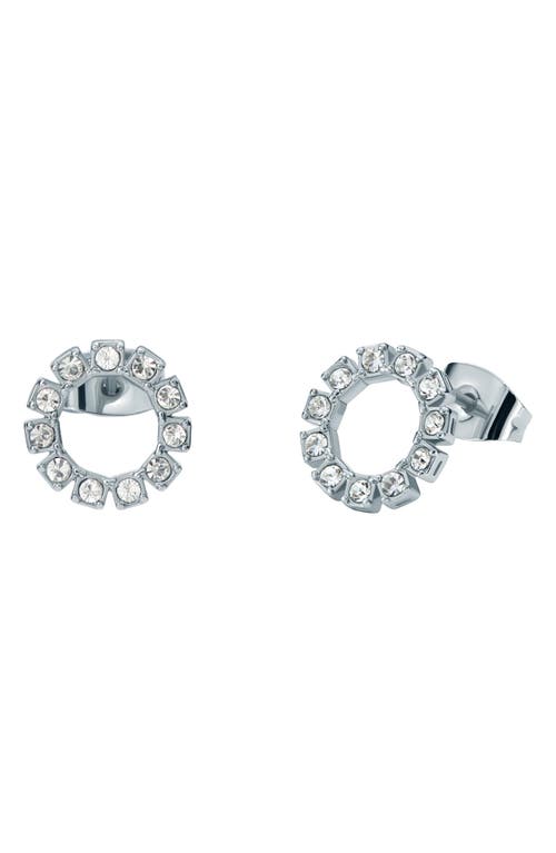 Ted Baker Haliana Halo Crystal Stud Earrings In Silver Tone/clear Crystal