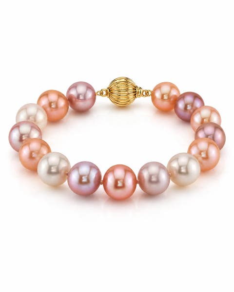 9.5-10.5mm Multicolor Freshwater Pearl Bracelet - Premier AAAA Quality