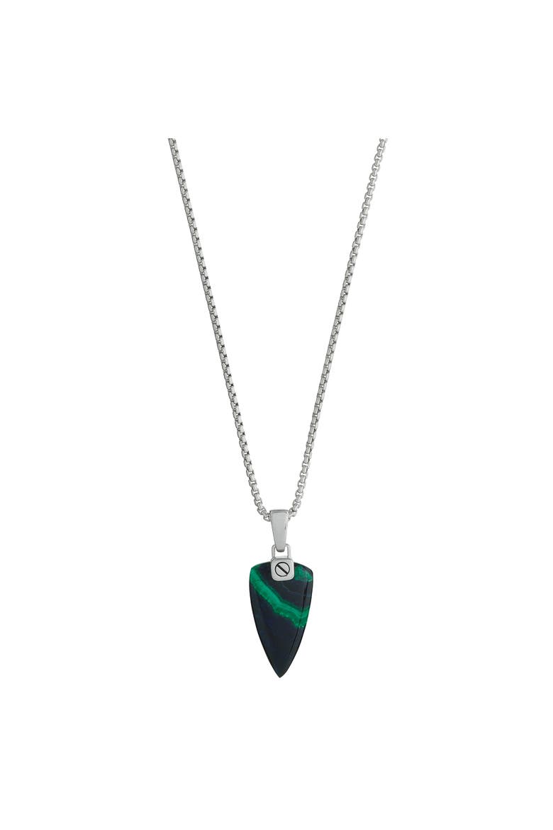 Azurite Malachite One-Of-A-Kind Arrow Pendant Sterling Silver Necklace, Main, color, BLUE/GREEN