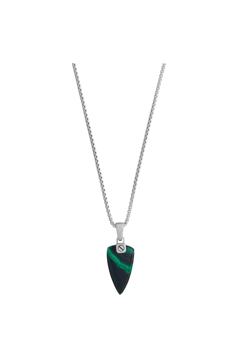 Jan Leslie Azurite Malachite One-Of-A-Kind Arrow Pendant Sterling Silver Necklace, Main, color, Blue/Green