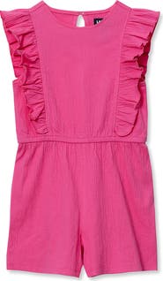 Lands' End Girls Sleeveless Ruffle Knit Romper