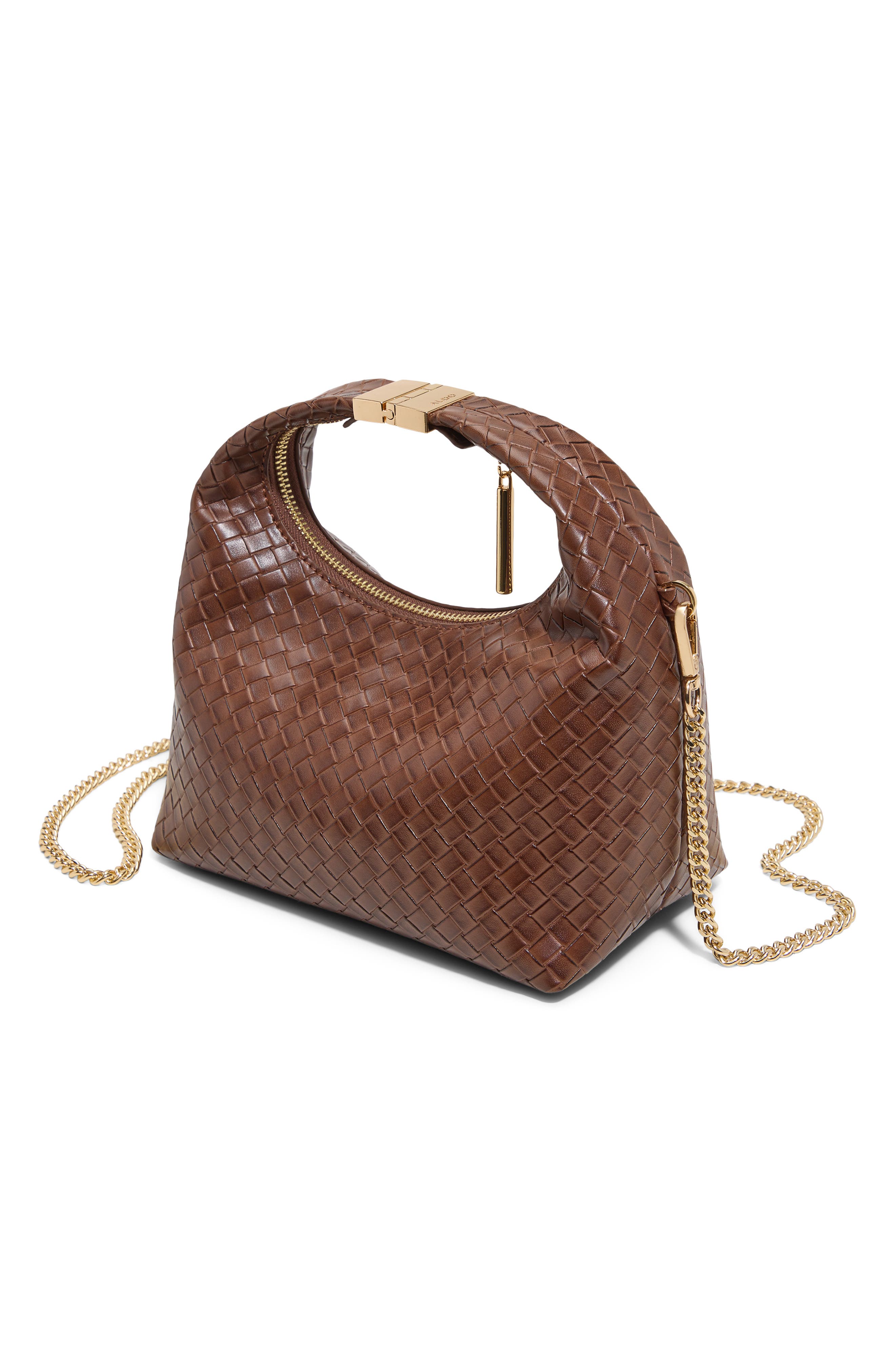 Charliezee Faux Leather Satchel, Alternate, color, DARK BROWN