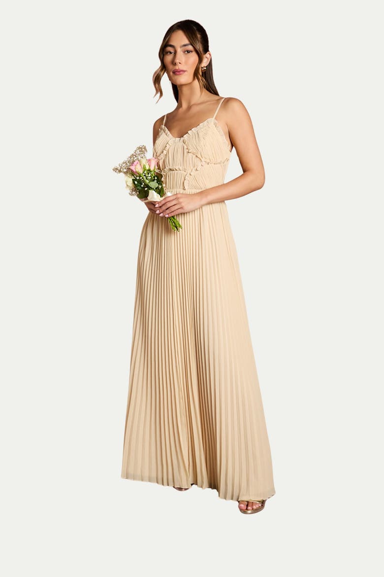 Bridesmaid Dress With Ruffle Detail, Main, color, Ivory