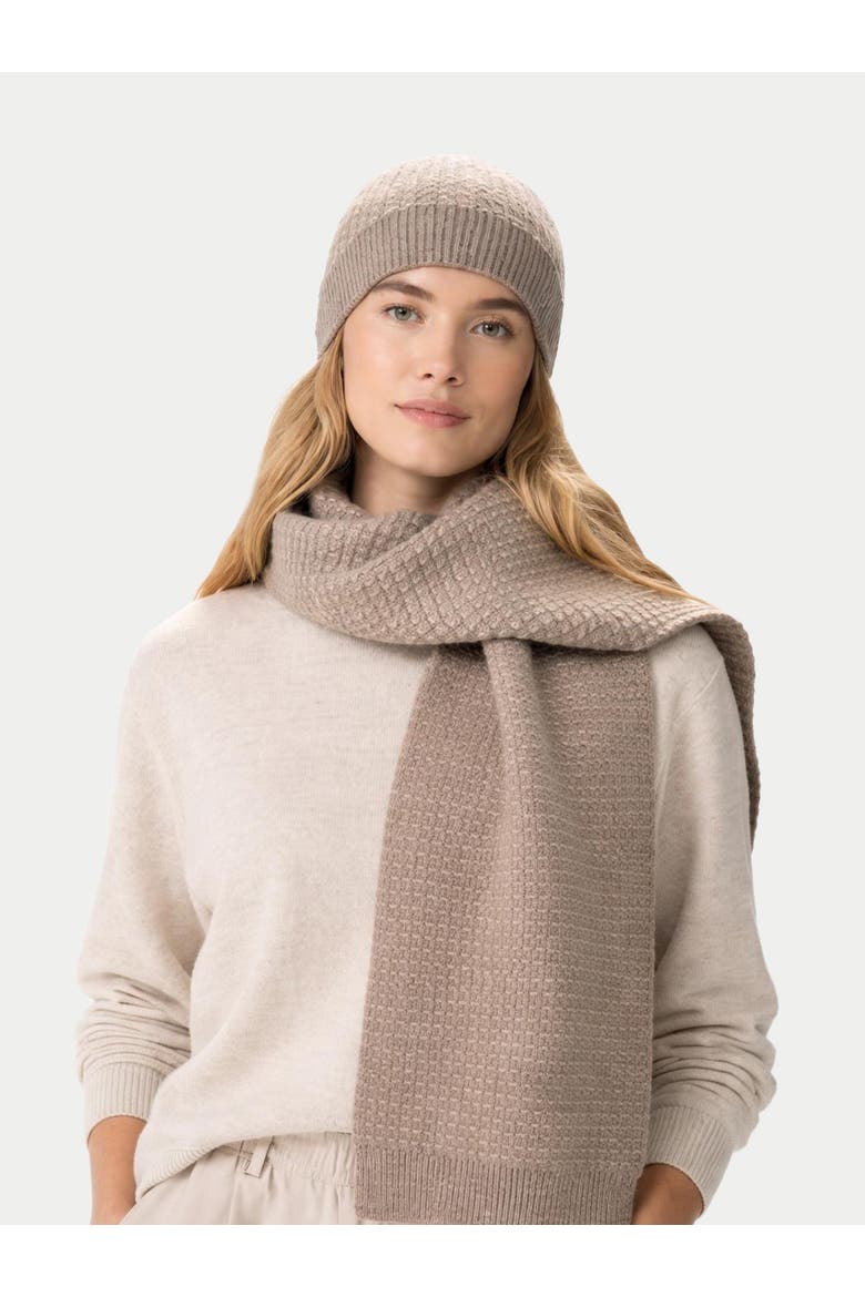 Cashmere Waffle Knit Hat, Alternate, color, taupe