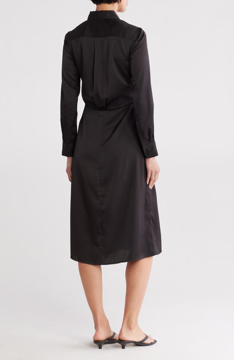 rag & bone Danica Satin Shirtdress, Alternate, color, Black