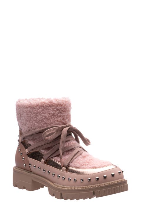 Snowball Faux Shearling Lug Sole Bootie (Women)