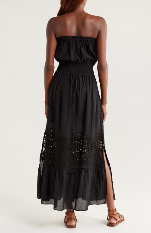 Ramy Brook Cambridge Lace Inset Strapless Dress In Black