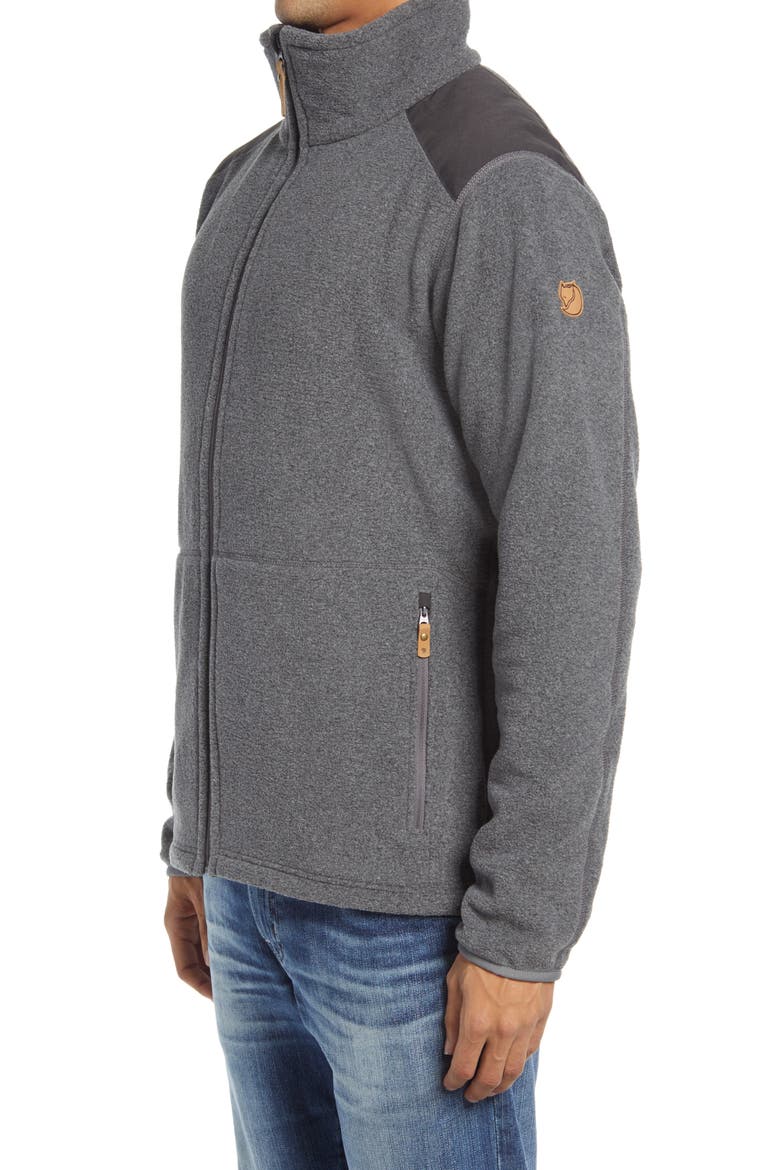 Sten Fleece Zip Sweater, Alternate, color, DARK GREY