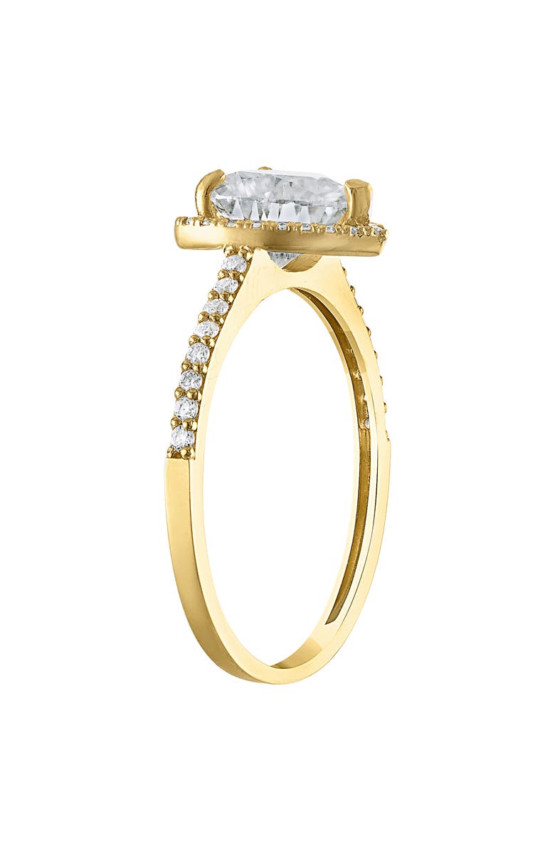 FZN 10K Yellow Gold Moissanite Heart Halo Ring, Alternate, color, Gold