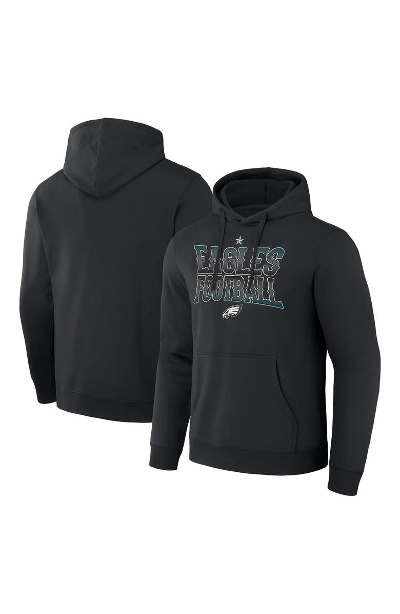 NFL X DARIUS RUCKER Men's NFL x Darius Rucker Collection by Fanatics Black Philadelphia Eagles Rock N' Football Pullover Hoodie, Main, color,