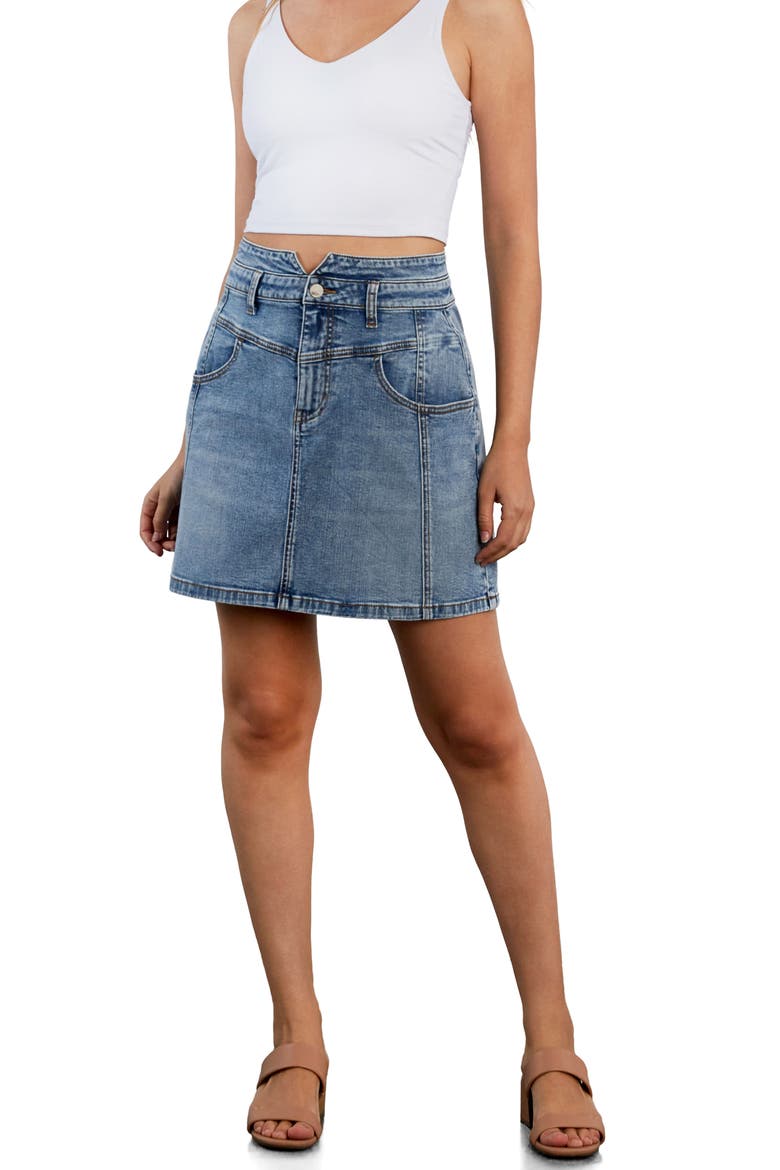Penelope Denim Miniskirt, Alternate, color, RELAXED BLUE