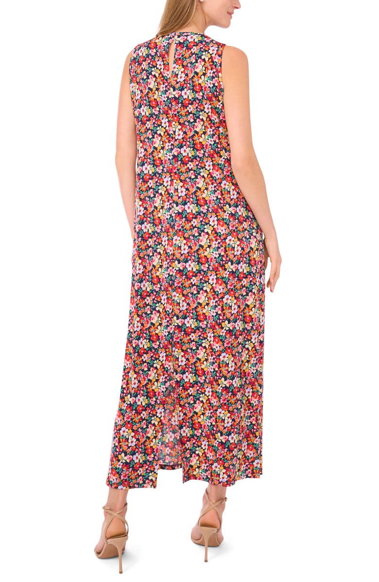 Vince Camuto Floral Print Sleeveless Maxi Dress, Alternate, color, Navy/ Coral Floral