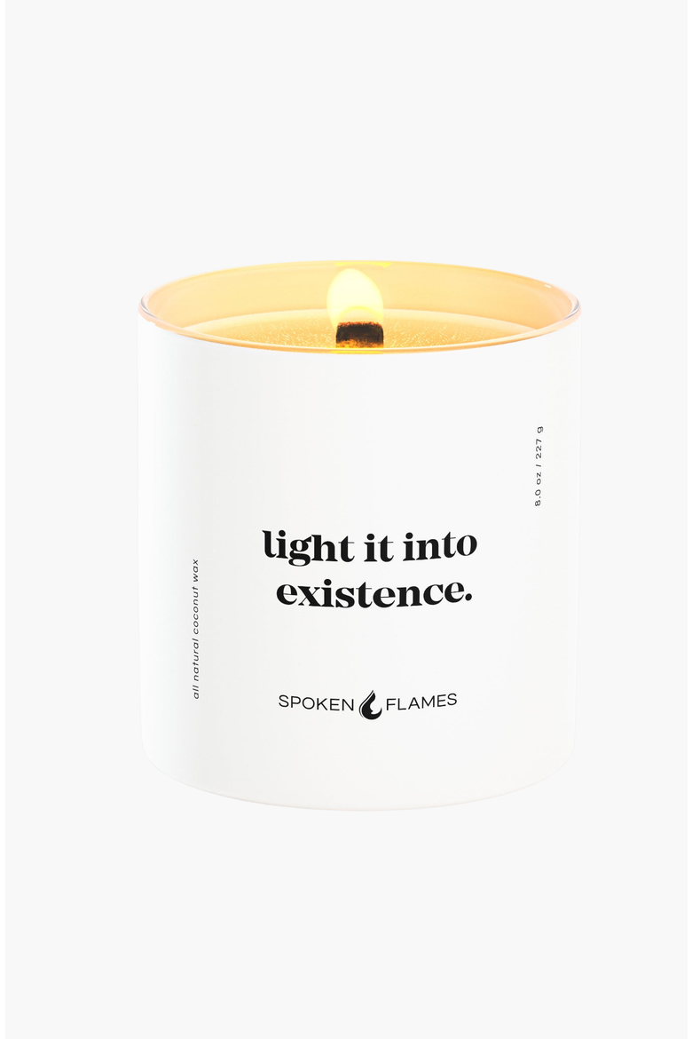 Light It Into Existence Candle, Main, color, White Container