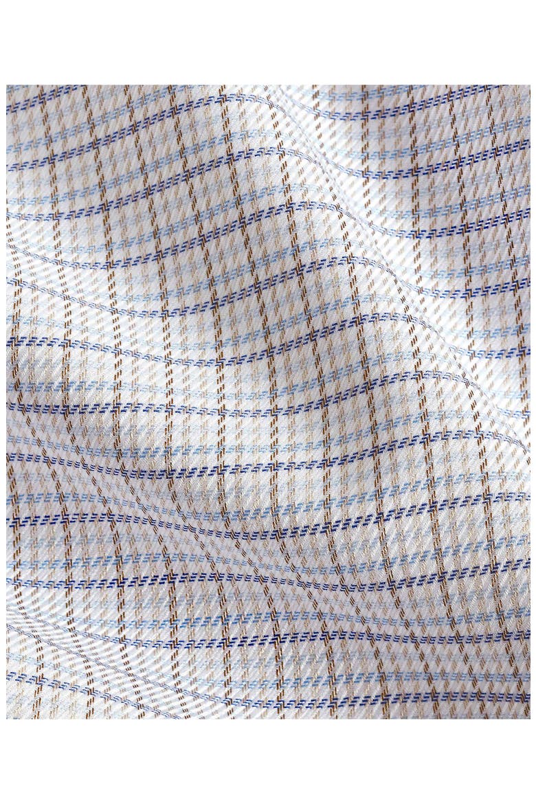 Trim Fit Twill Check Cotton Dress Shirt, Alternate, color, DUNE/MULTI