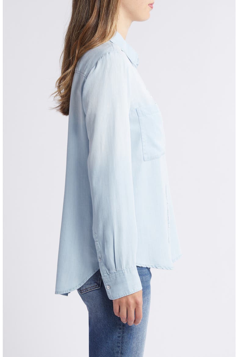 Chambray Button-Up Shirt, Alternate, color, LIGHT WASH