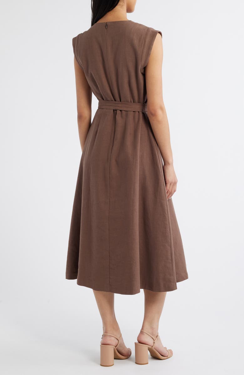 Du Paradis Asymmetrical Neck Midi Dress, Alternate, color,