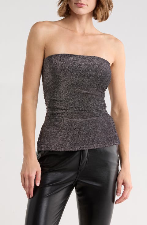 Metallic Knit Tube Top