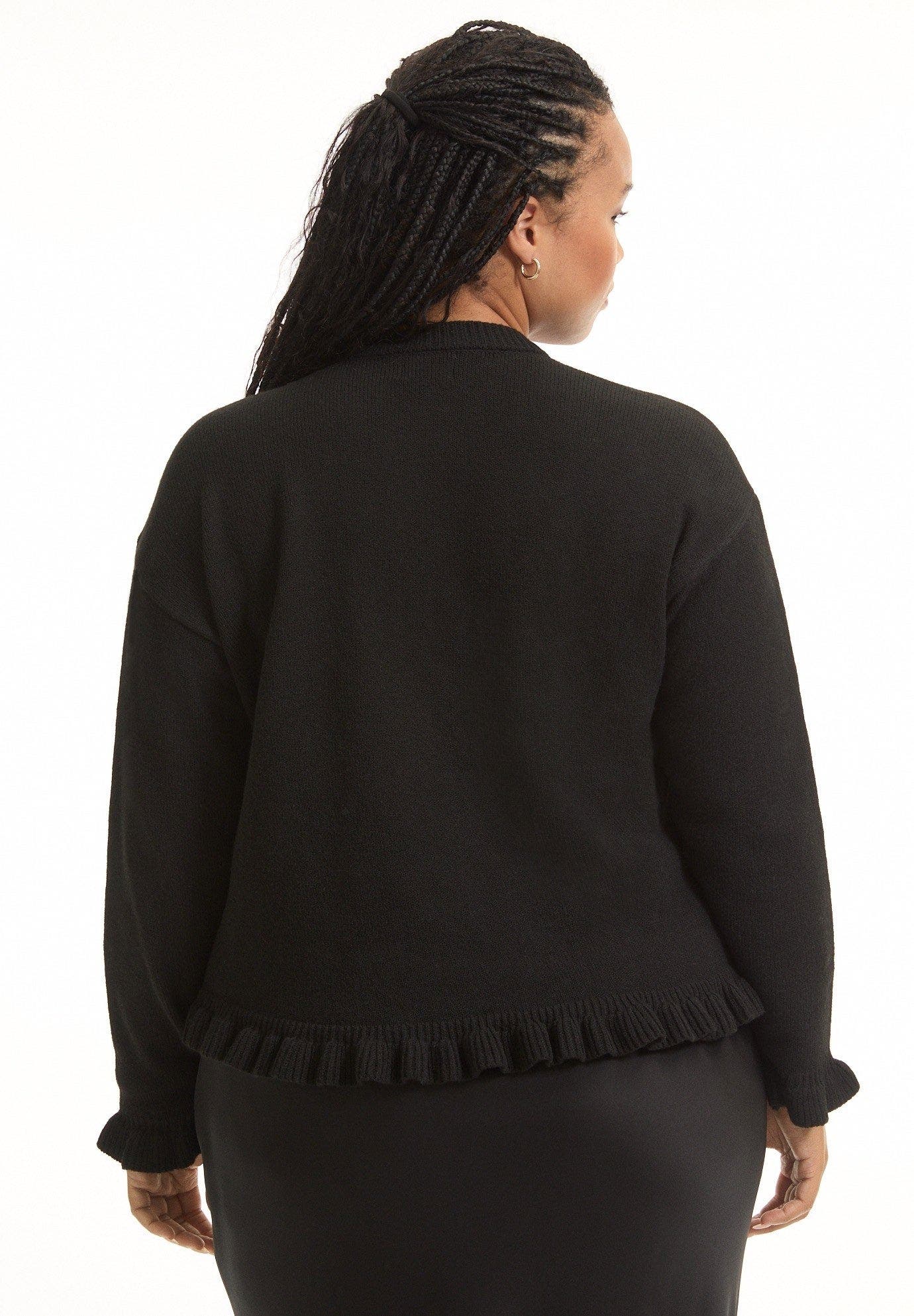Ruffle Hem Buttoned Sweater - image 2