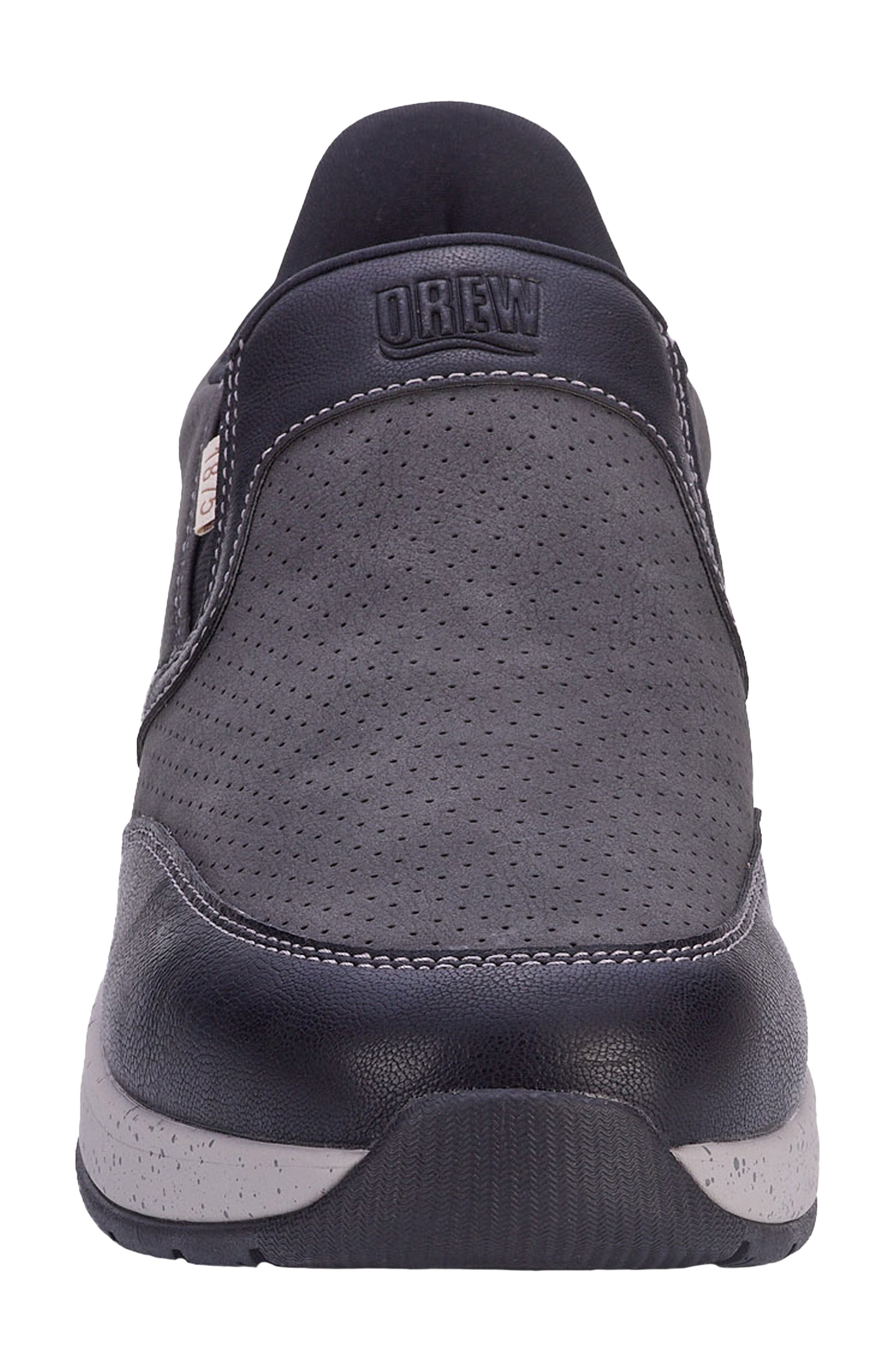 Caleb Faux Leather Slip On Sneaker, Alternate, color, BLACK NUBUCK