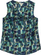 Seasalt Cornwall Cobbs Well Printed Sleeveless Organic Cotton Top