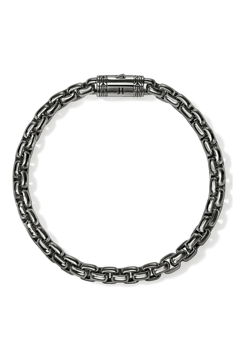 Box Chain Bracelet, 6mm, Alternate, color, DARK SILVER