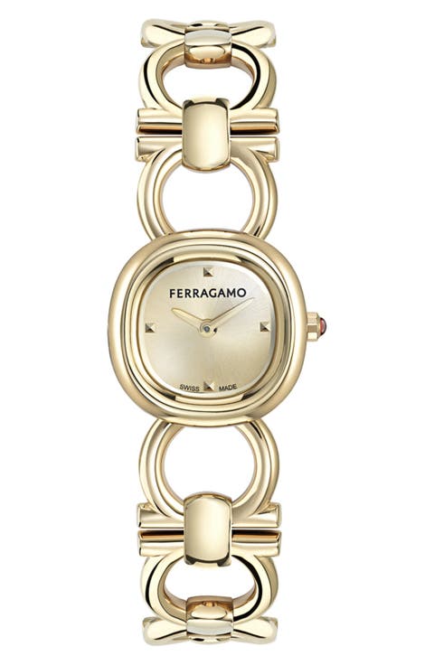 Petite Double Gancini Bracelet Watch, 14mm x 21mm