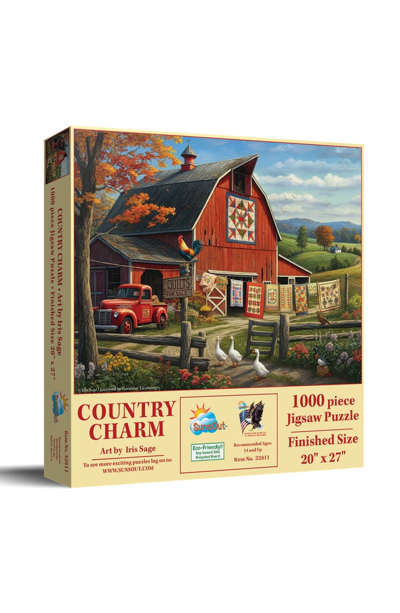 Sunsout Country Charm 1000 piece Jigsaw Puzzle for Adults, Main, color, Multicolor