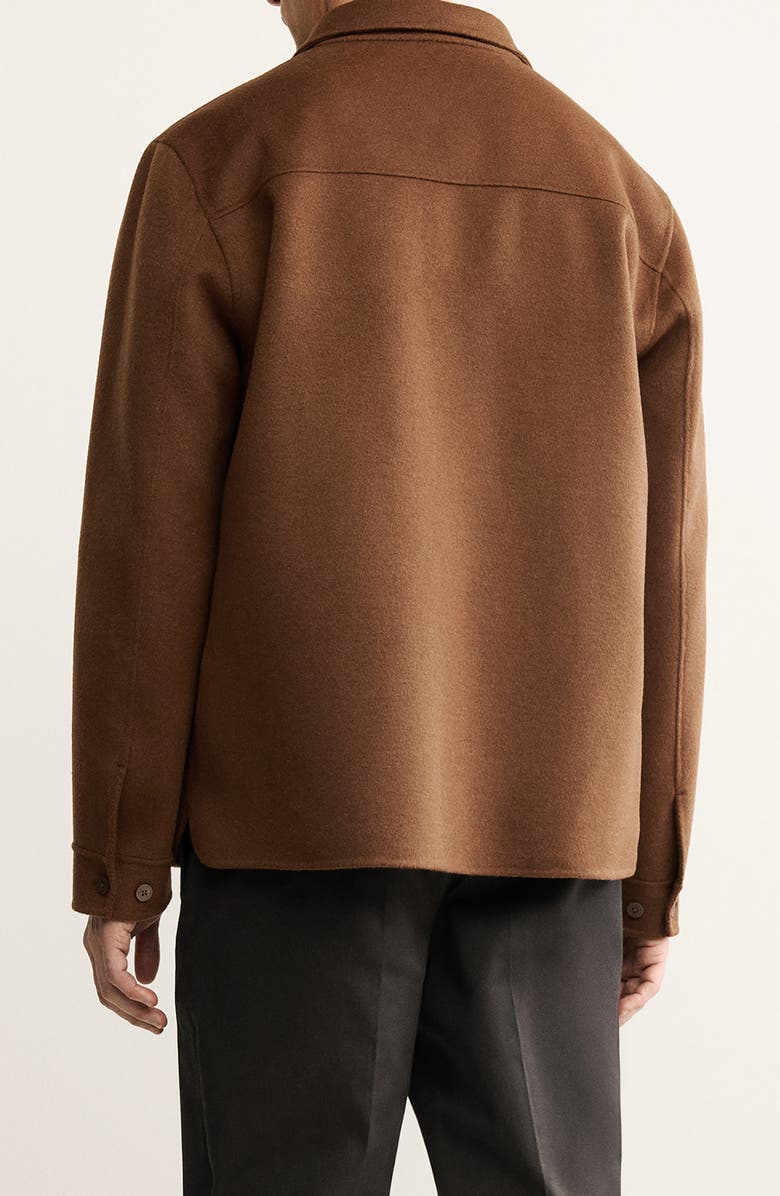 MANGO Handmade Wool Blend Melton Jacket, Alternate, color, Orange Brown