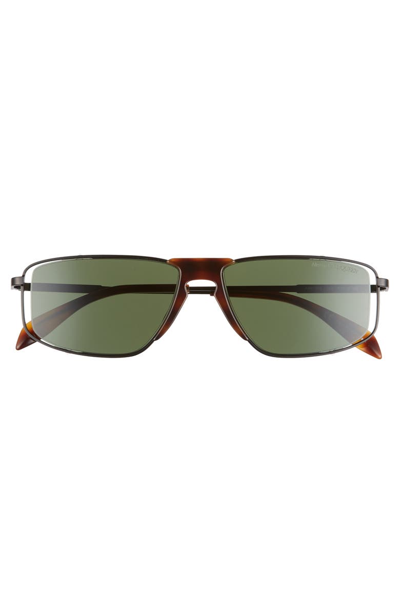 McQueen Alexander McQueen 57mm Rectangle Sunglasses, Alternate, color,