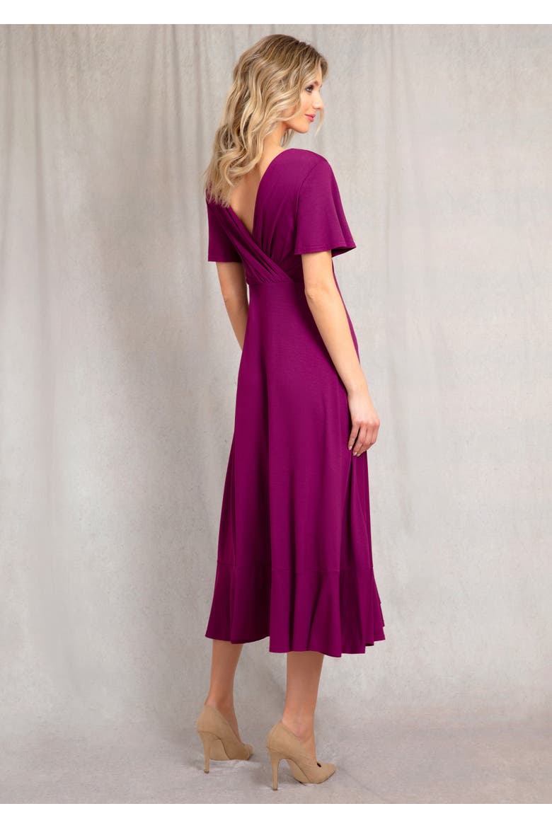 Waterfall Dress, Alternate, color, Plum Wine