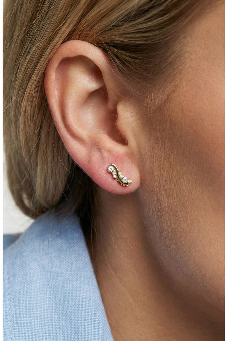 Earrings Ellera Waves Altro, Alternate, color, 18K Gold Plated
