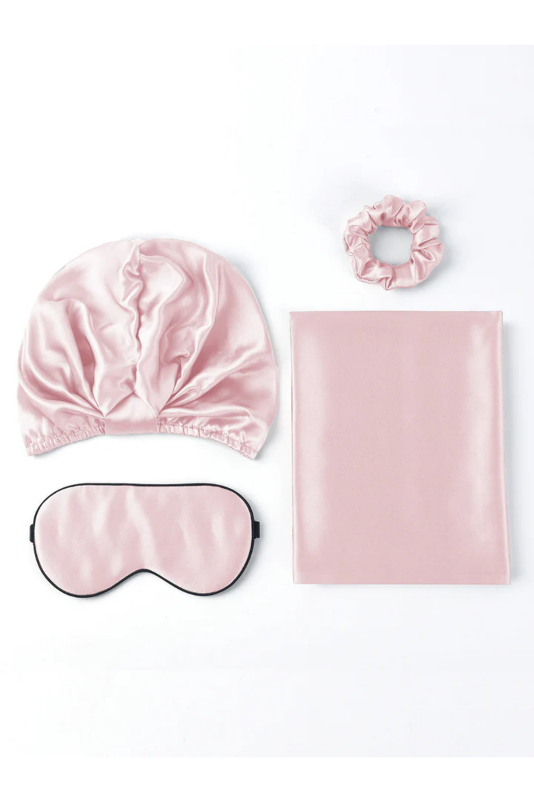 4-Piece Mulberry Silk Set, Main, color, Pink