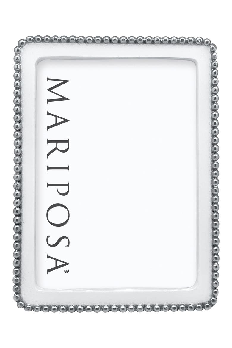 Beaded Sand Cast Aluminum Picture Frame, Alternate, color, WHITE