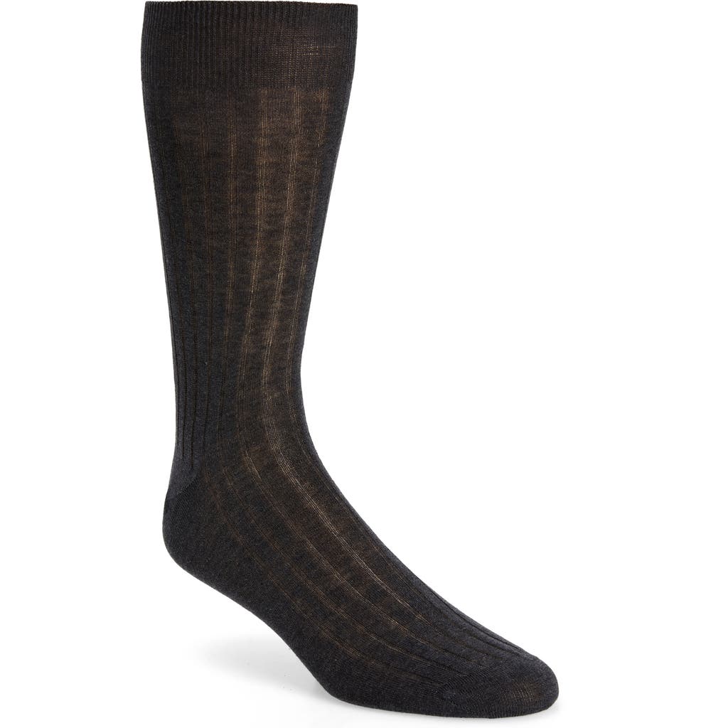 Canali Cotton Rib Dress Socks in Charcoal  product