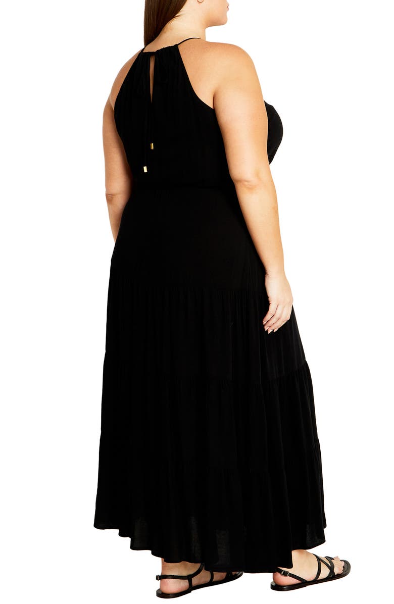 City Chic Stacey Keyhole Tiered Maxi Dress, Alternate, color, 