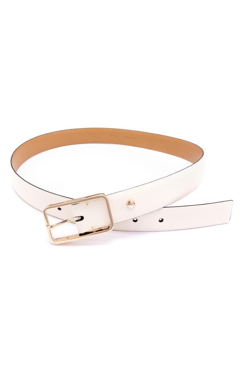 Kate Spade New York mel leather belt, Main, color, Parchment