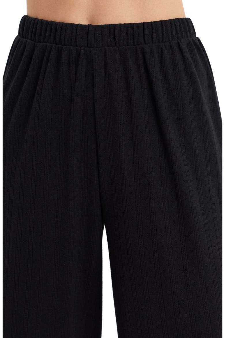Organic Cotton Pointelle Wide Leg Pant, Alternate, color, Black