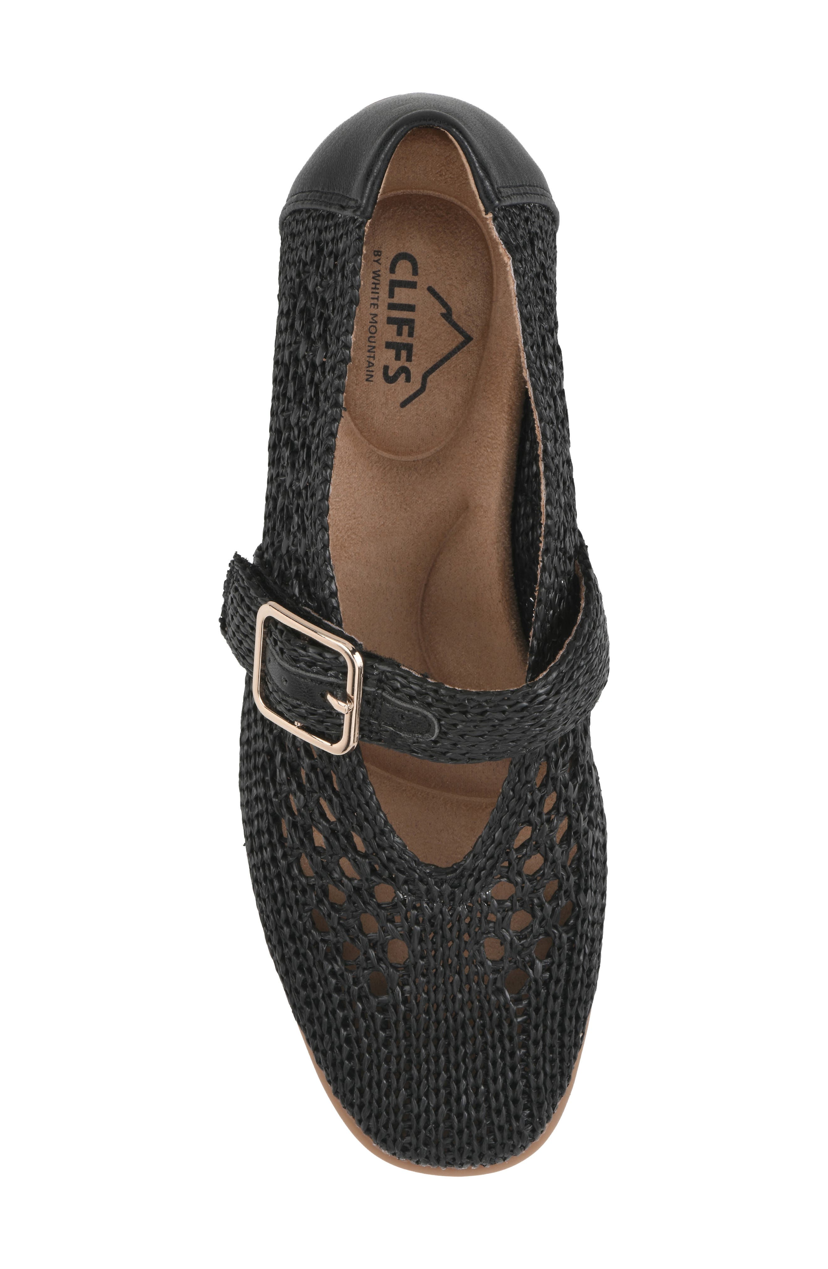 CLIFFS BY WHITE MOUNTAIN Cordette Woven Mary Jane Flat, Alternate, color, Black/ Fabric