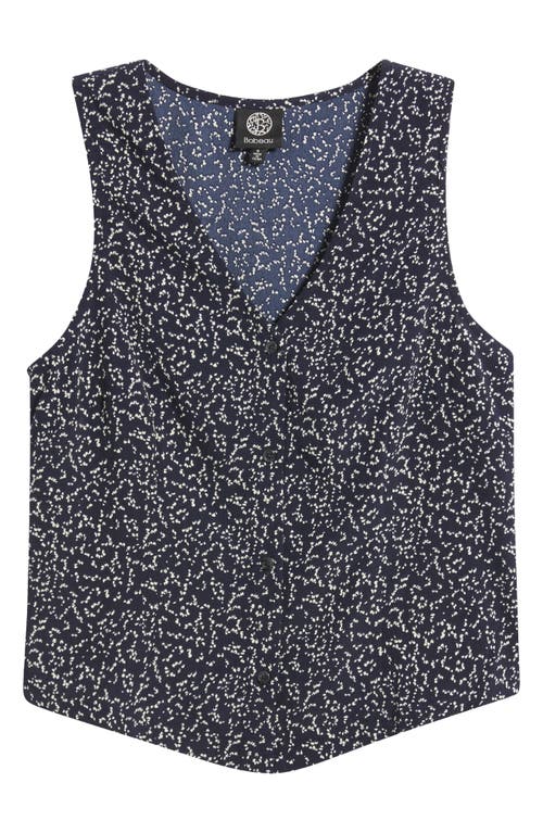 Bobeau Print Button-up Vest