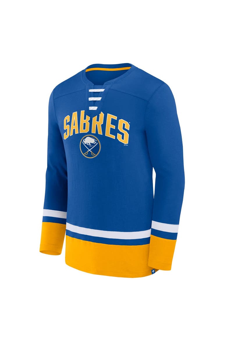 Men's Fanatics Branded Royal Buffalo Sabres Back Pass Lace-Up Long Sleeve T-Shirt, Alternate, color, Royal