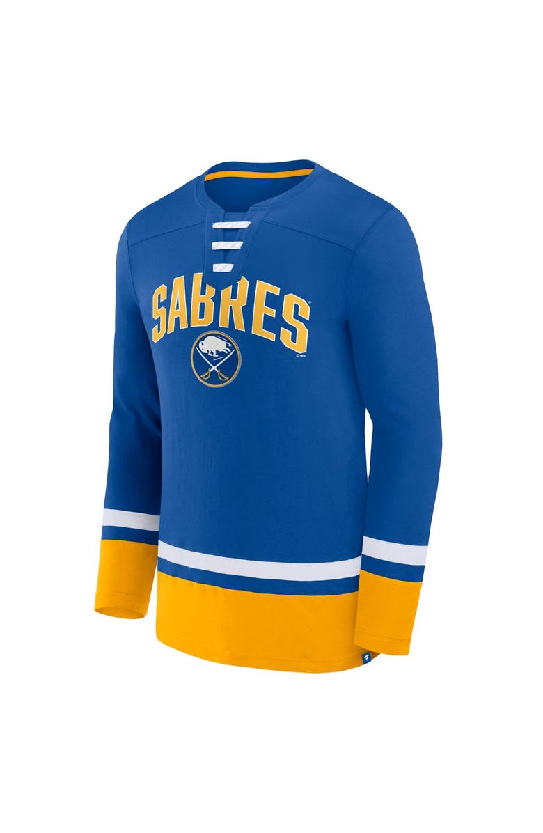 FANATICS Men's Fanatics Branded Royal Buffalo Sabres Back Pass Lace-Up Long Sleeve T-Shirt, Alternate, color,