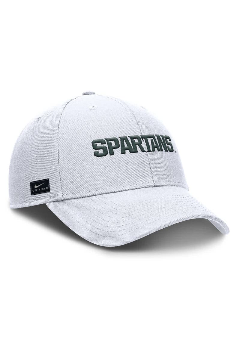 Men's Nike White Michigan State Spartans 2025 On-Field Rise Performance Adjustable Hat, Alternate, color, White