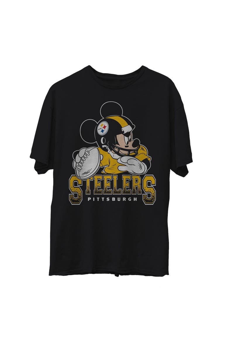 Junk Food Men's Junk Food Black Pittsburgh Steelers Disney Mickey QB T-Shirt, Alternate, color, 
