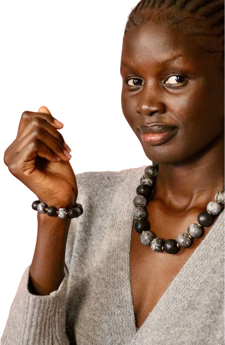 Kazuri Twilight Collection - Pomsky Bracelet, Alternate, color, Multi