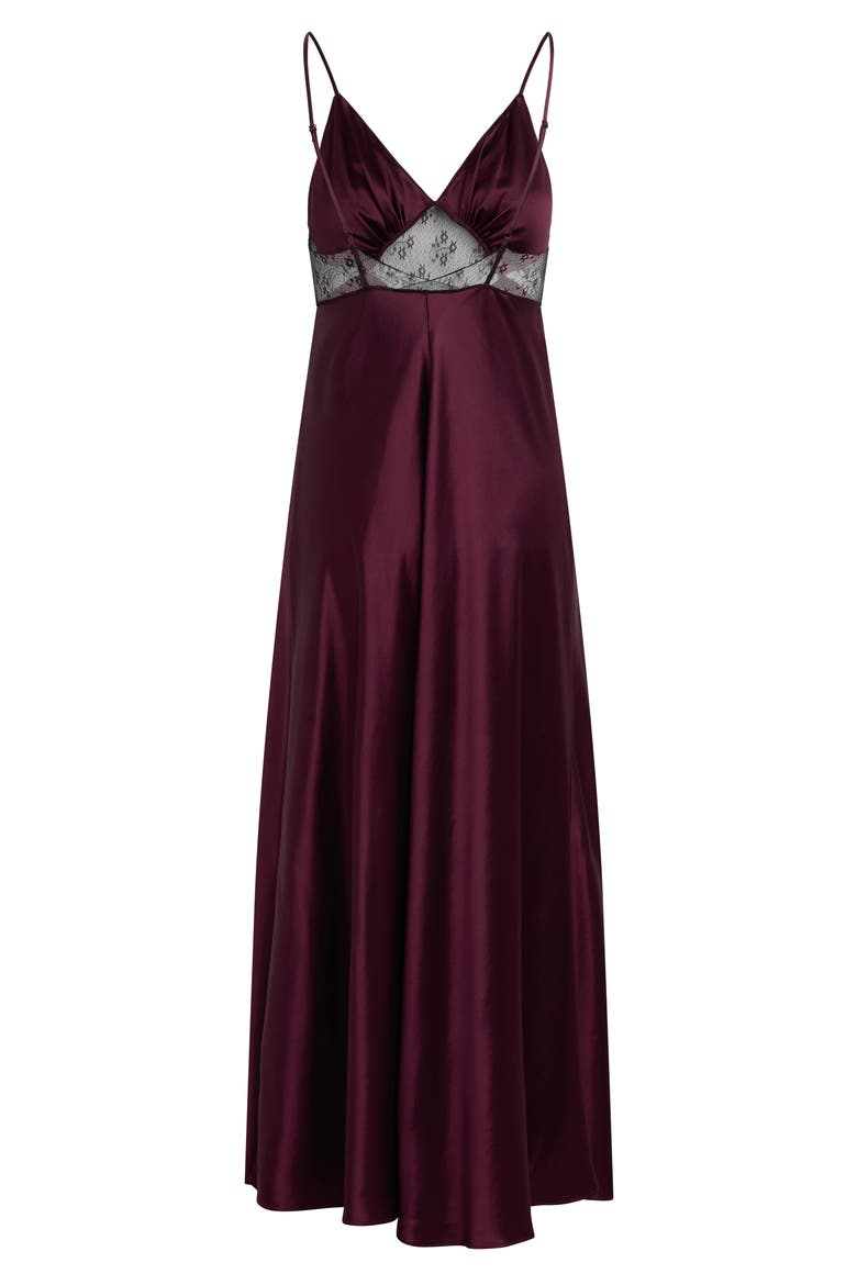 The Manifest Lace Inset Maxi Dress, Main, color, PORT
