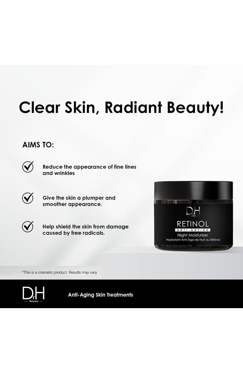 Dr H Retinol Anti-Ageing Night Moisturiser 60ml, Alternate, color, White