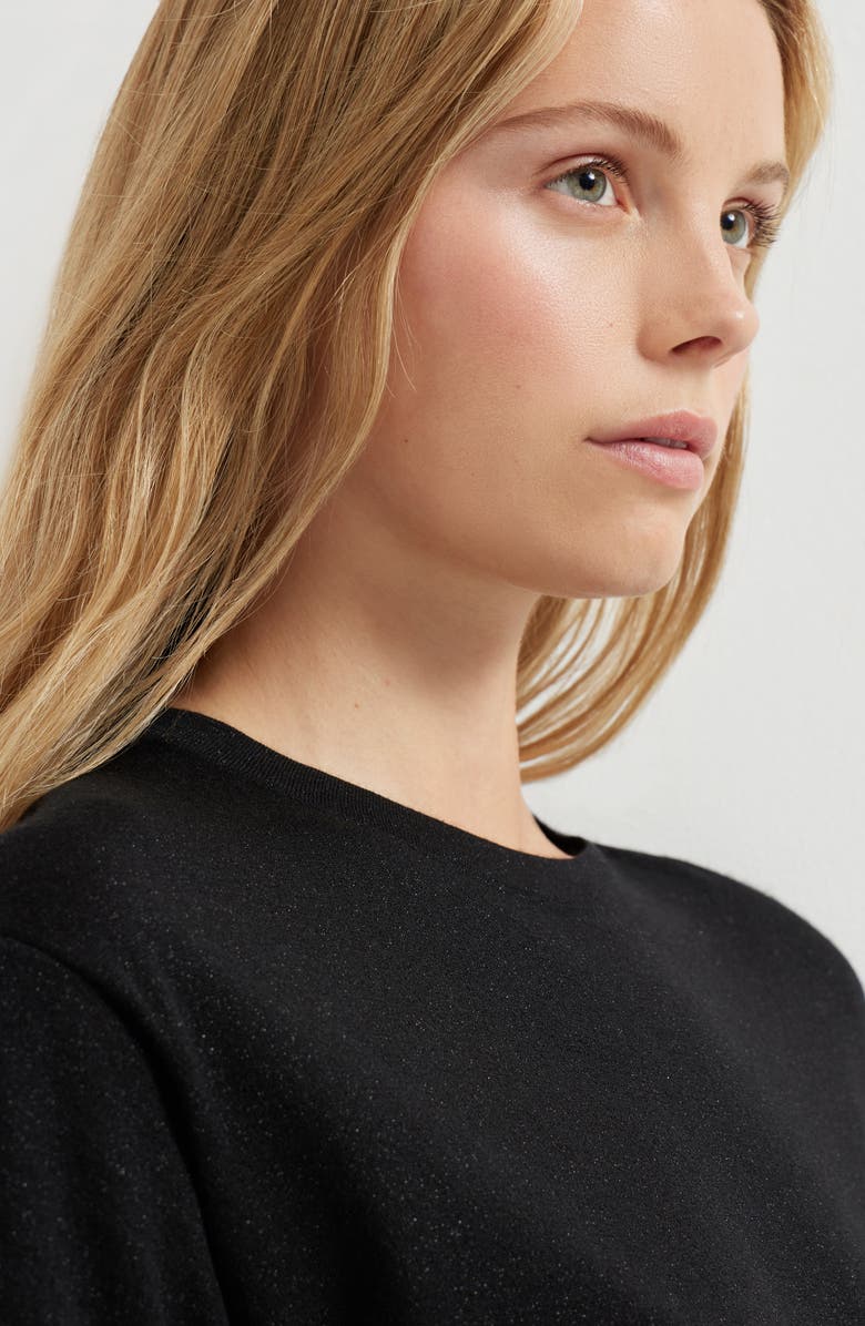 Brunello Cucinelli Cashmere and silk lightweight sweater, Alternate, color, Black